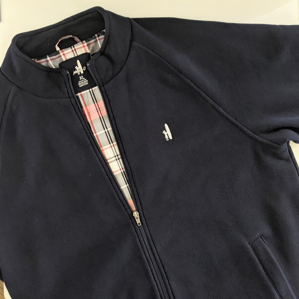 LN Johnnie-O Navy Crew Neck Sweatshirt Jacket XL